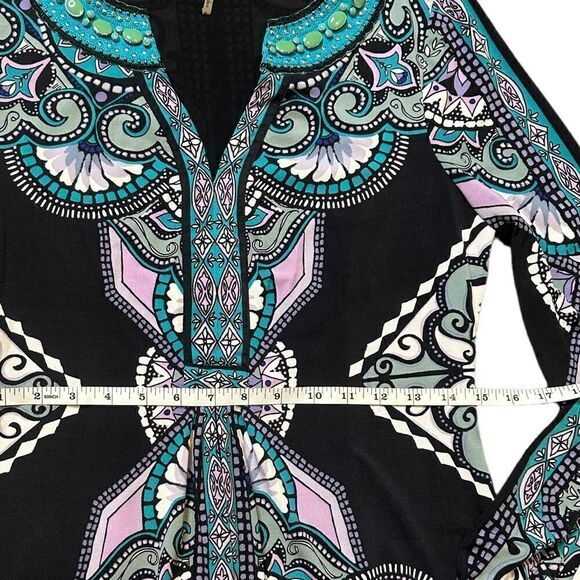 Hale Bob Embellished Bohemian Mosaic Print Dress Size Small - Picture 13 of 17